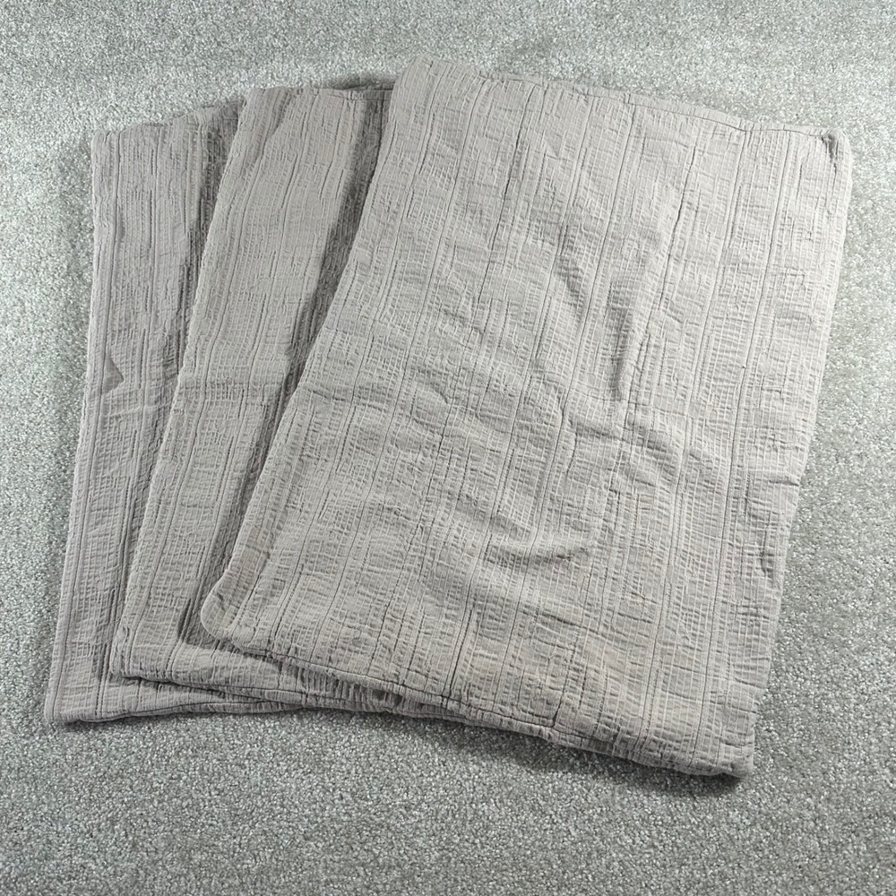Beddy's Bed Ease Textured Cotton Pillow Shams Taupe Grey Set of 3 Standard